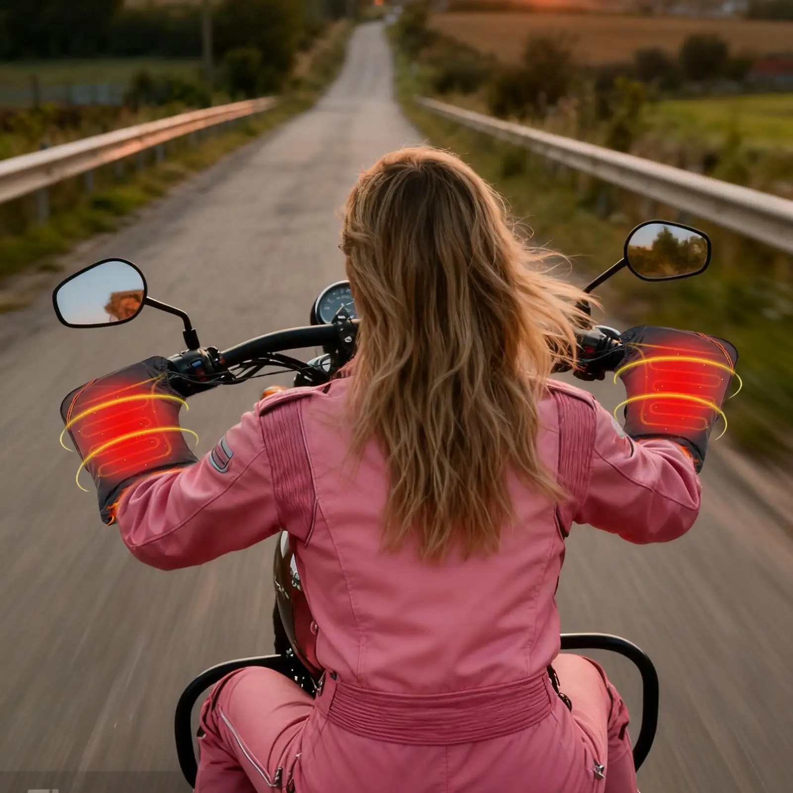 

Motorcycle handlebar gloves, 36V-96V universal heated mittens, waterproof, windproof, and cold-proof, suitable for motorcycle