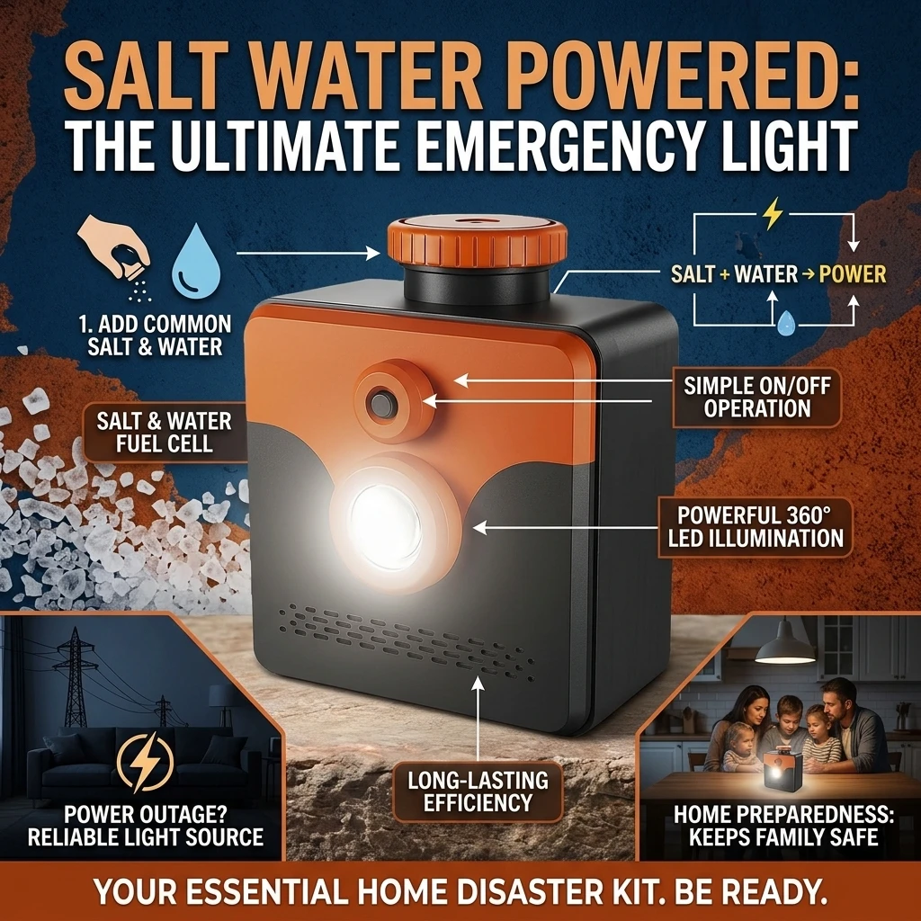 Household Emergency Saltwater Lamp Portable High Beam Flashlight Outdoor Hiking Exploration Light Dual Lighting Mode