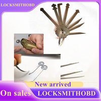 8PCS Master Keys Lock Hook Warded Pick Open Doors Key Set Tools for Door Lock Opening Keychain Master Key