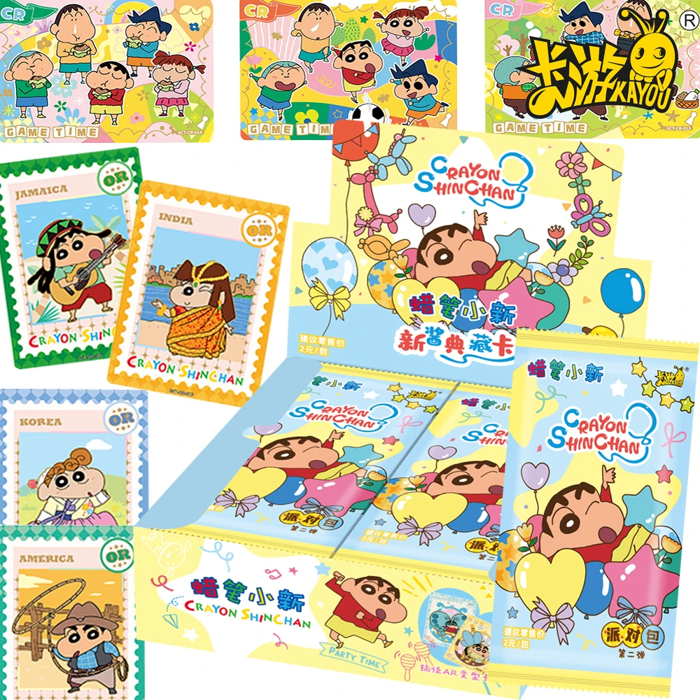 

KAYOU Genuine Crayon Shin-chan Cards Nohara Misae Hiroshi Daily Funny Anime Warm Family Friendship Cards Boys Girls Toys Gifts