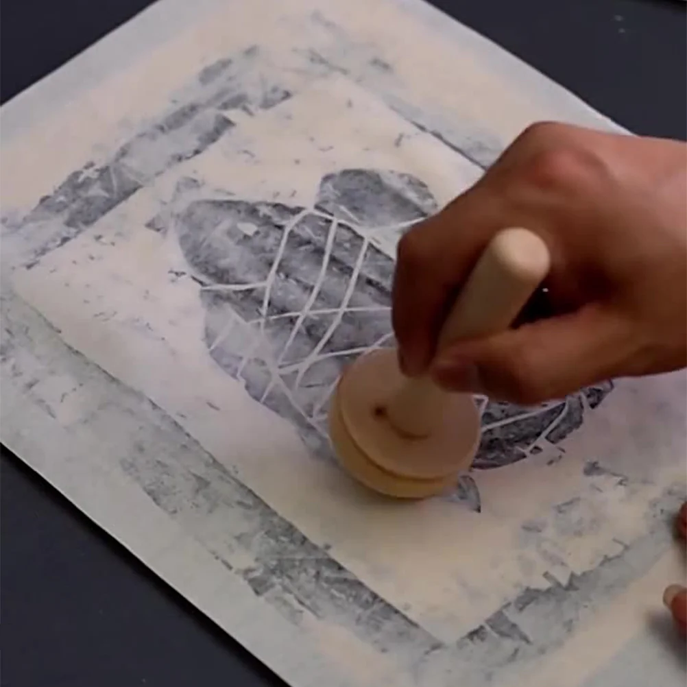 5 قطعة فرك الخشب الفطر Simpledesign دائم مصقول الطباعة أداة صنع الطباعة أداة الفطر الخشبي