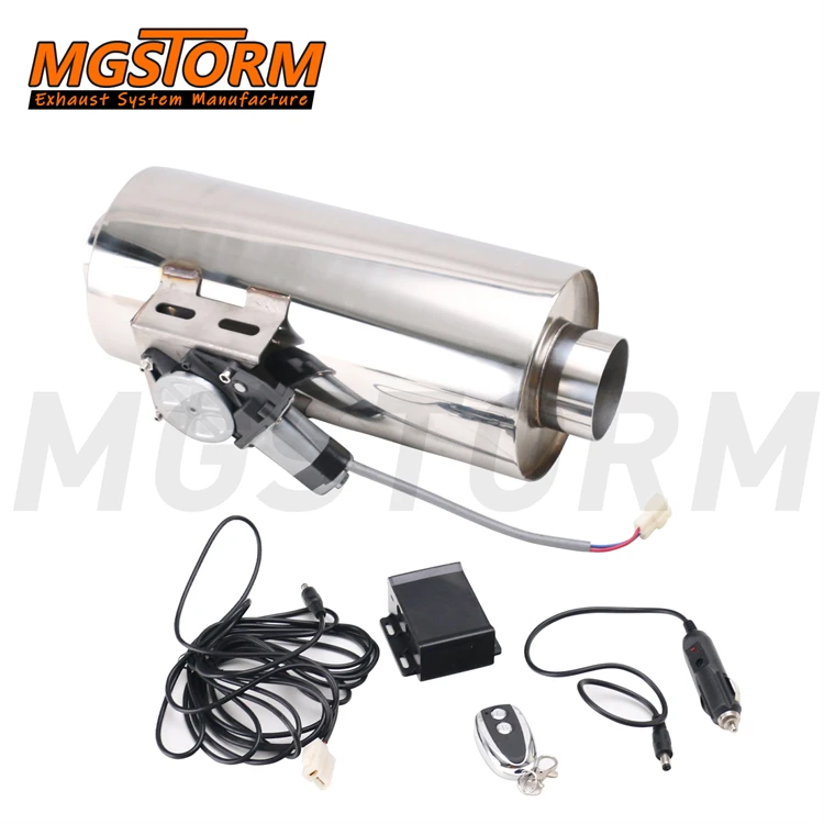 Car Exhaust Resonator Valvetronic Control Flow 76mm Inlet Outlet 159mm Body 410mm Overall Length Exhaust Middle Valve Muffler