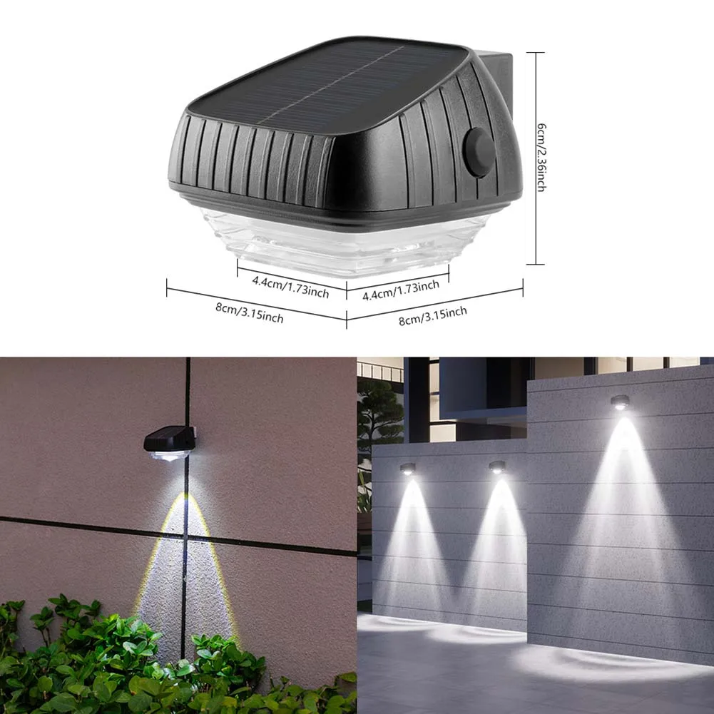 4PCS Solar Outdoor Courtyard Lights Waterproof Garden Fence Lighting Wall Decoration Lamp Wall Light Decorative Balcony