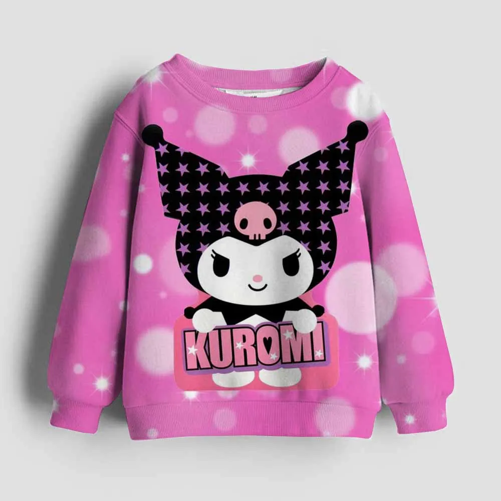 

Kids Spring Autumn Sanrio Long Sleeve Round Neck Hello Kitty 3D Printed Children Sweatshirt Tops Boys Girls Pullover Clothing