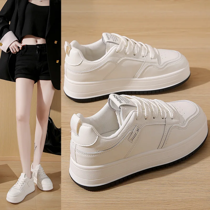 

Hot-selling Thick-soled White Sneakers for Women 2025 Summer new style breathable and versatile thin casual sports sneakers