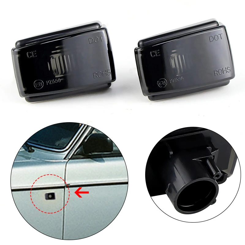 2x LED Kierunkowskazy Boczne do Volvo V70 V40 S40 850 240 740 C70 940 S70 S90 960 760 780 OEM #   9178885 9190169