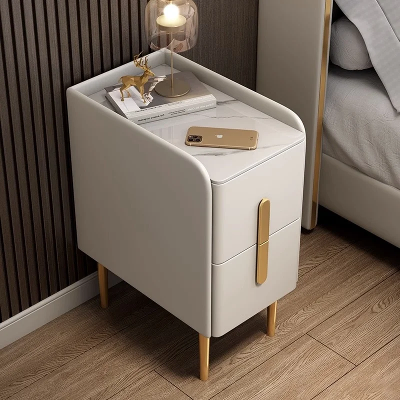 Modern Casual Bedside Table Home Bedroom All Solid Wood Ultra-Narrow Mini Cabinet Smart Accessible Luxury Small Nightstands