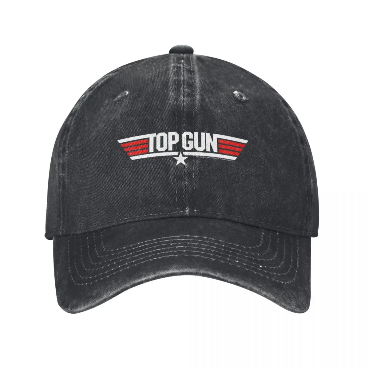 Top Gun Classic Stars Stripes Retro Movie Logo Baseball Cap Unisex Style Distressed Washed Headwear Outdoor Workouts Gift Caps