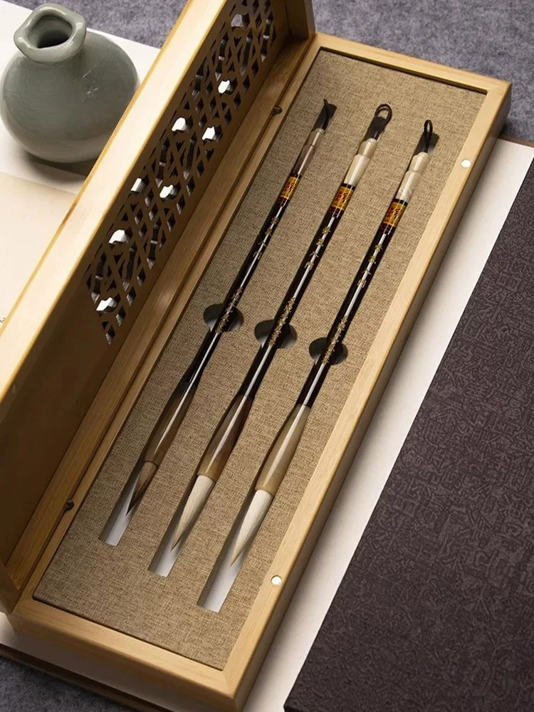 Purple gas entry master Wang Xiaowei pro-made Shanlian lake pen adult calligraphy professional grade sheep hair wolf hair set bo