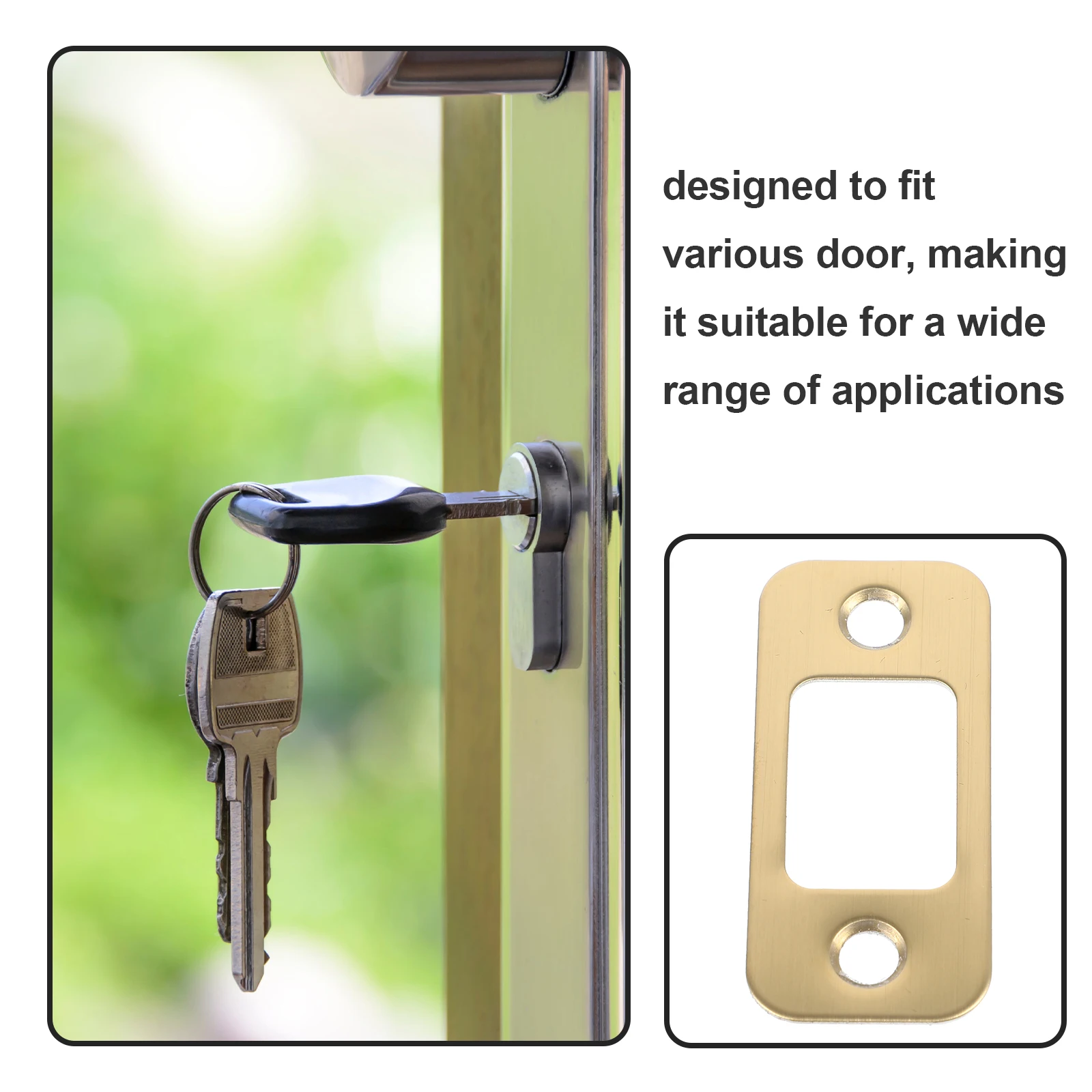 

4 Pcs Door Accessories Repair Plate Deadbolt Reinforcement Front Cover Striker Stainless Steel