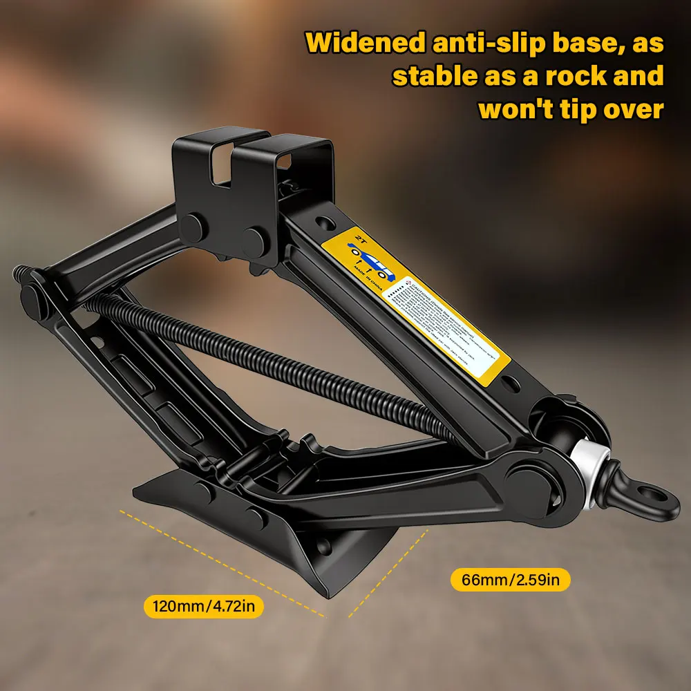 

2T Car Scissor Jack with Wrench Auto Emergency Crank Lift Stand Labor-Saving Repair and Tire Replacement Tool for SUV Vehicle