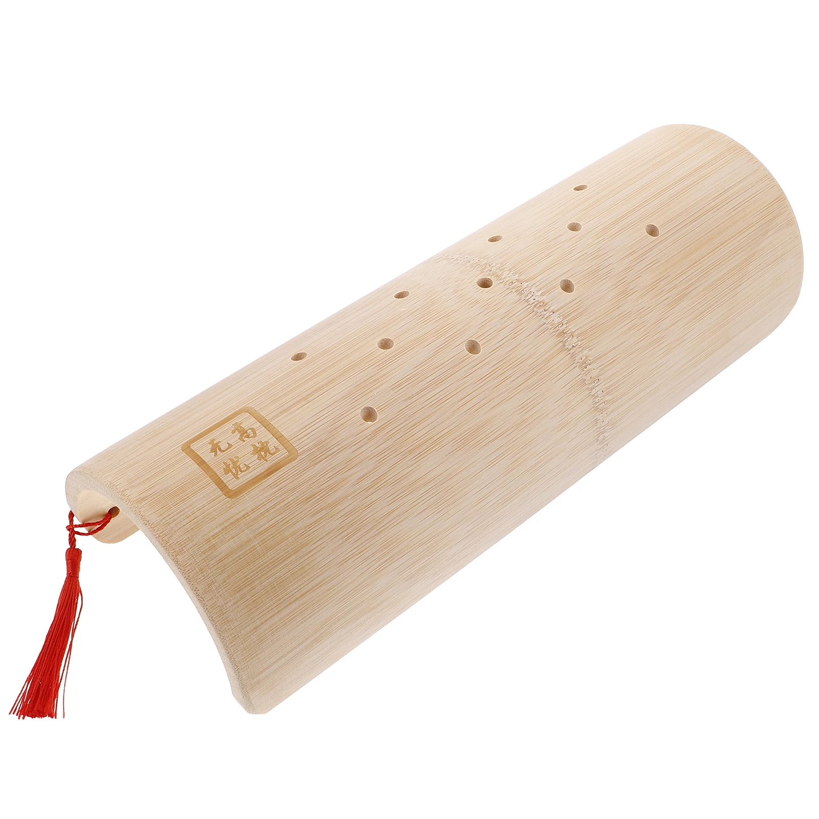 

U-shaped Bamboo Cervical Pillow Beige Single-user Half-round Neck Support Ergonomic Design Wooden Bath