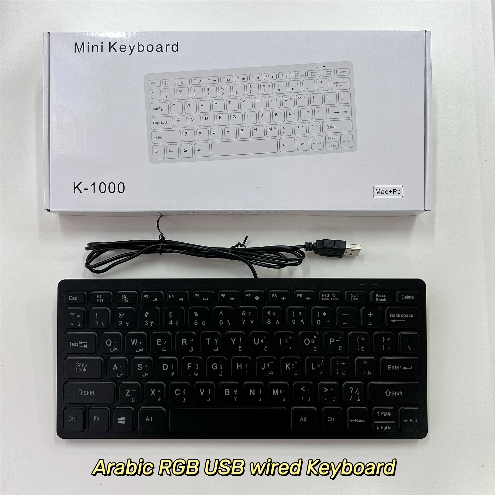 Arabic/Korean/Japanese/Russian/Chinese Cangjie USB Wired Mini Keyboard Language 78 Keys for Desktop Computer PC Laptop Notebook