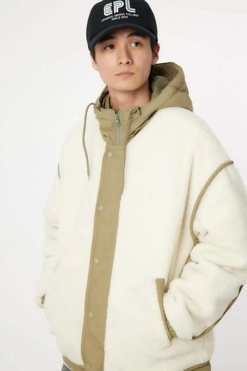 

Модное мужское пальто с капюшоном из бархатного хлопка Thiened Lamb, модный цветной дизайн, теплая длинная повседневная верхняя одежда све