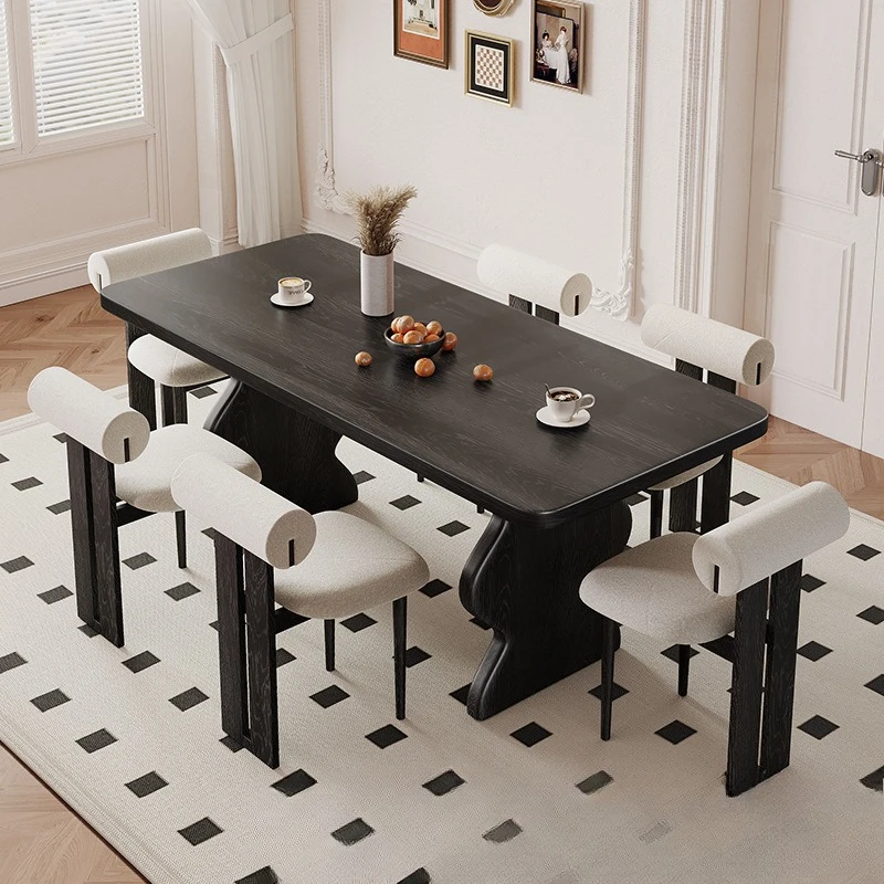 French retro all-solid wood rectangular dining table medium antique small apartment simple retro desk creative