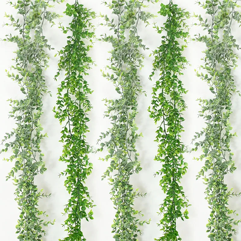 6Ft Fake Plastic Eucalyptus Garland Green Plant Ivy Vine Decorations for Home Wedding Table Centerpieces Decor