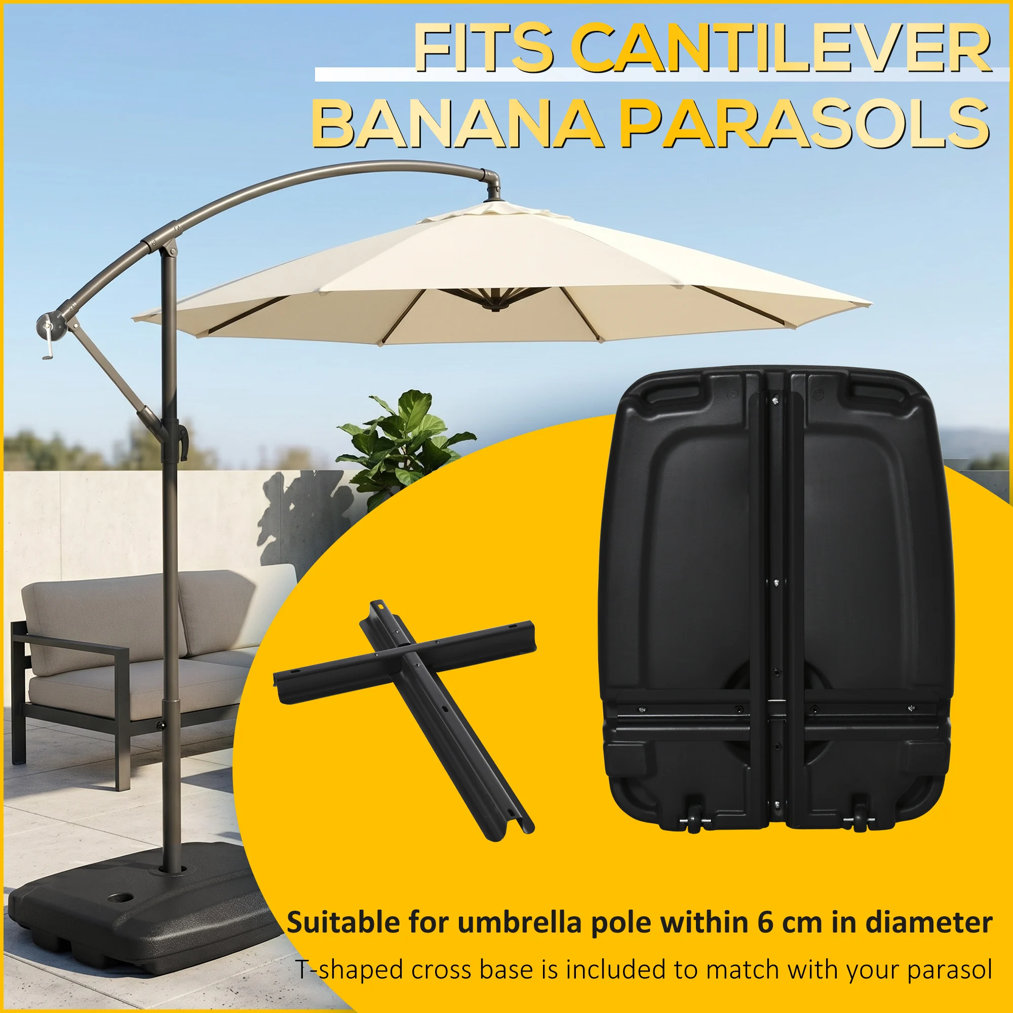 Kanatlı Şemsiye Tabanı, Tekerl - Outdoor Furniture Umbrella incelemesi ve fiyatı