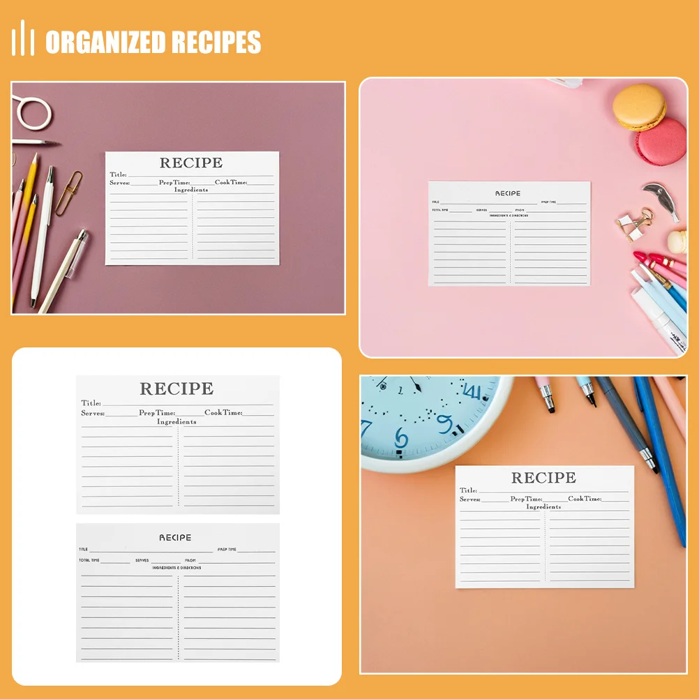 50 قطعة بطاقات وصفة فارغة الزفاف دش الزفاف اكسسوارات المطبخ أنيقة تسجيل مفصل ورقة سميكة وصفة ملاحظة بطاقات