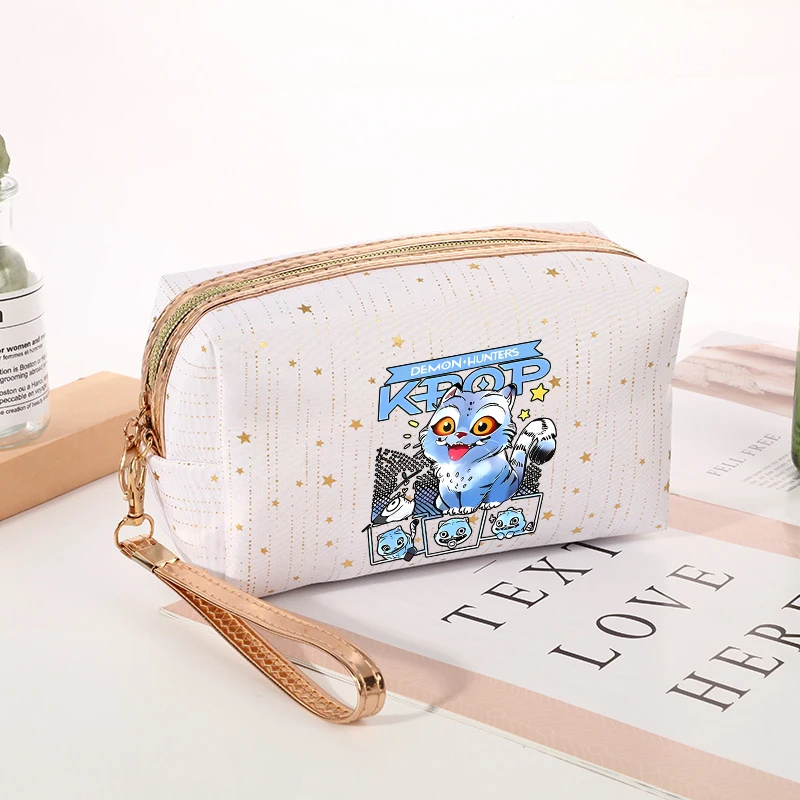 KPop شيطان هنتر حقيبة مستحضرات تجميل مقاومة للرطوبة تنفس حقيبة سفر موضة الكرتون أنيمي نمط حقيبة مستحضرات تجميل صديق هدية عيد ميلاد #5