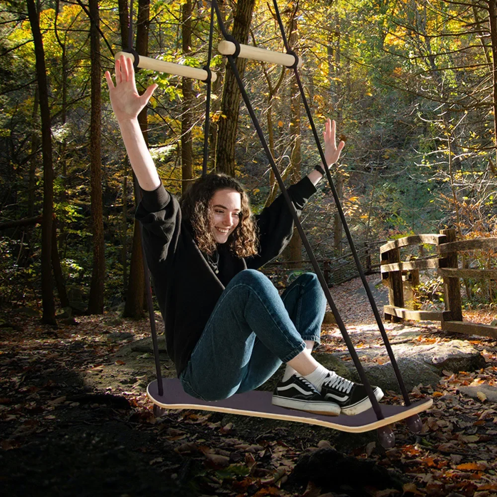 Papan luncur selancar SwingOutdoor taman dekorasi dalam ruangan anak-anak dewasa portabel santai gantung Ke papan ayunan kayu Solid