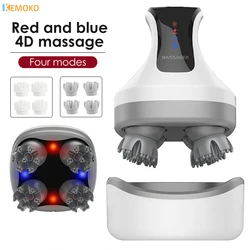 Electric Head Scalp Massage Antistress Relax Body Massage Red Blue Light  Antistress Kneading Head Relieve Scratcher Hair Growth