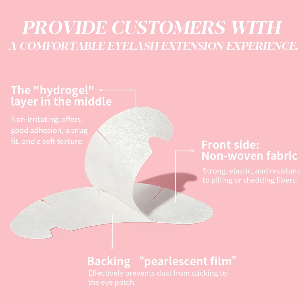 JEMEDO 50/100pairs Paper Patches U-Shape Under Eye Pads Eyelash Extension Isolation Pads Lash Hydrogels Tips Sticker Makeup Tool