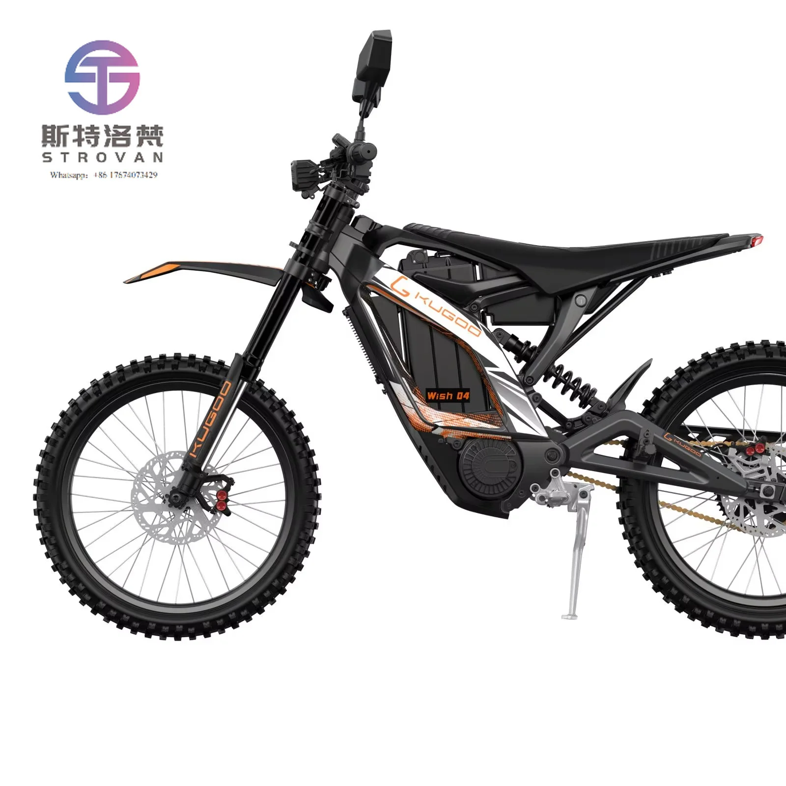 Kugoo Wish04 Powerful Electric Motorcycle Fast Speed Long Range 48V 36AH Aluminum Alloy Frame Double Shock Suspension Dirt Bike