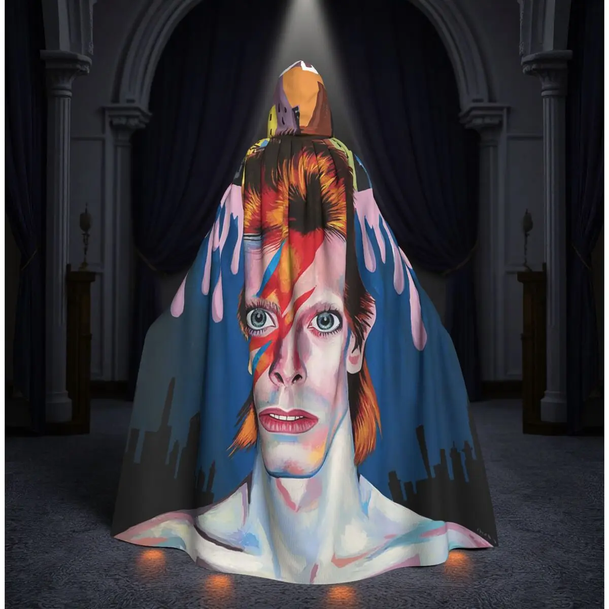 

Davids Bowied Long Hooded Cloak Witch Medieval Costume Cosplay Cape HalloweenParty Adult Unisex