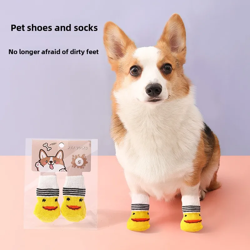 New Pet Socks High-quality Non-slip Bottom Puppy Dog Sock Dog Foot Cover Teddy Pet Cotton Socks