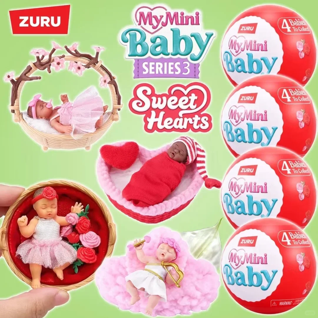 

ZURU My Mini Baby 5 Surprise Sweet Hearts 3rd Generation Collectible Mini Doll Interactive Surprise Ball Toy For Girls Kids