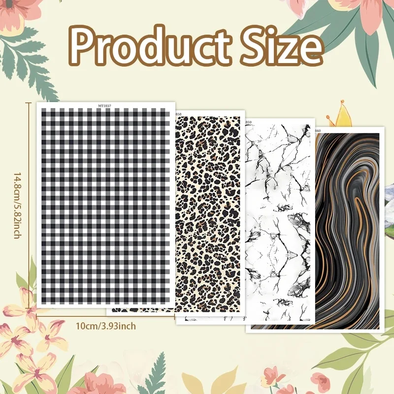 1 Sheet Black White Checker Print Polymer Clay Transfer Paper Water Soluble Decal For DIY Earring Jewelry Bookmark Craft Making