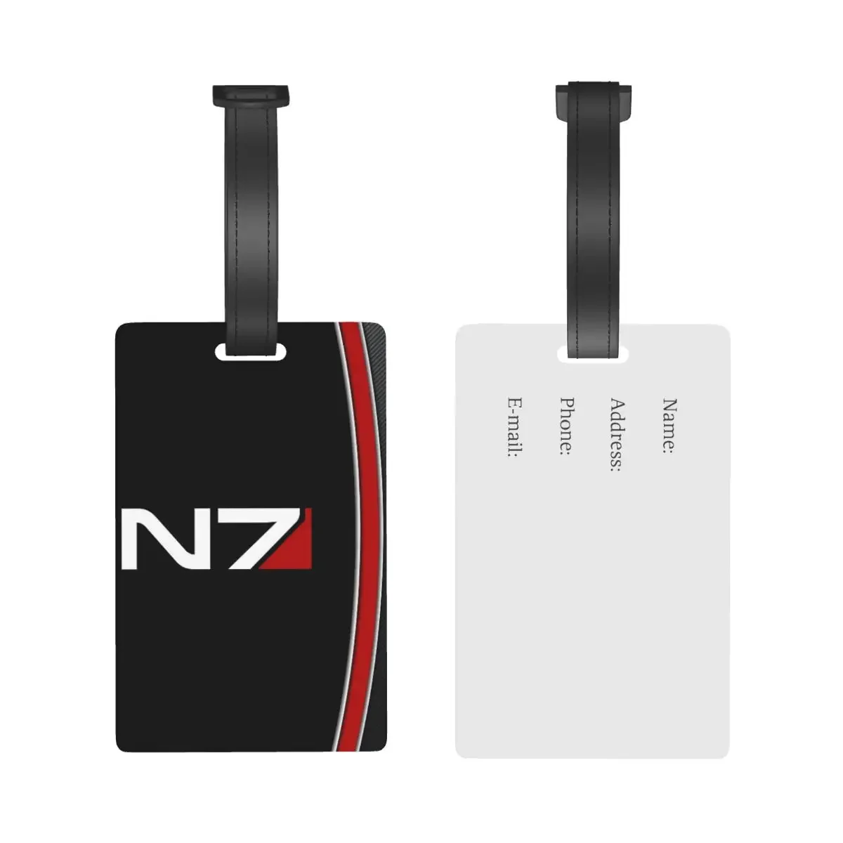 N7 Mass Effect Emblem! Luggage Tags Suitcase Accessories Travel PVC Fashion Baggage Boarding Tag Portable Label Holder ID