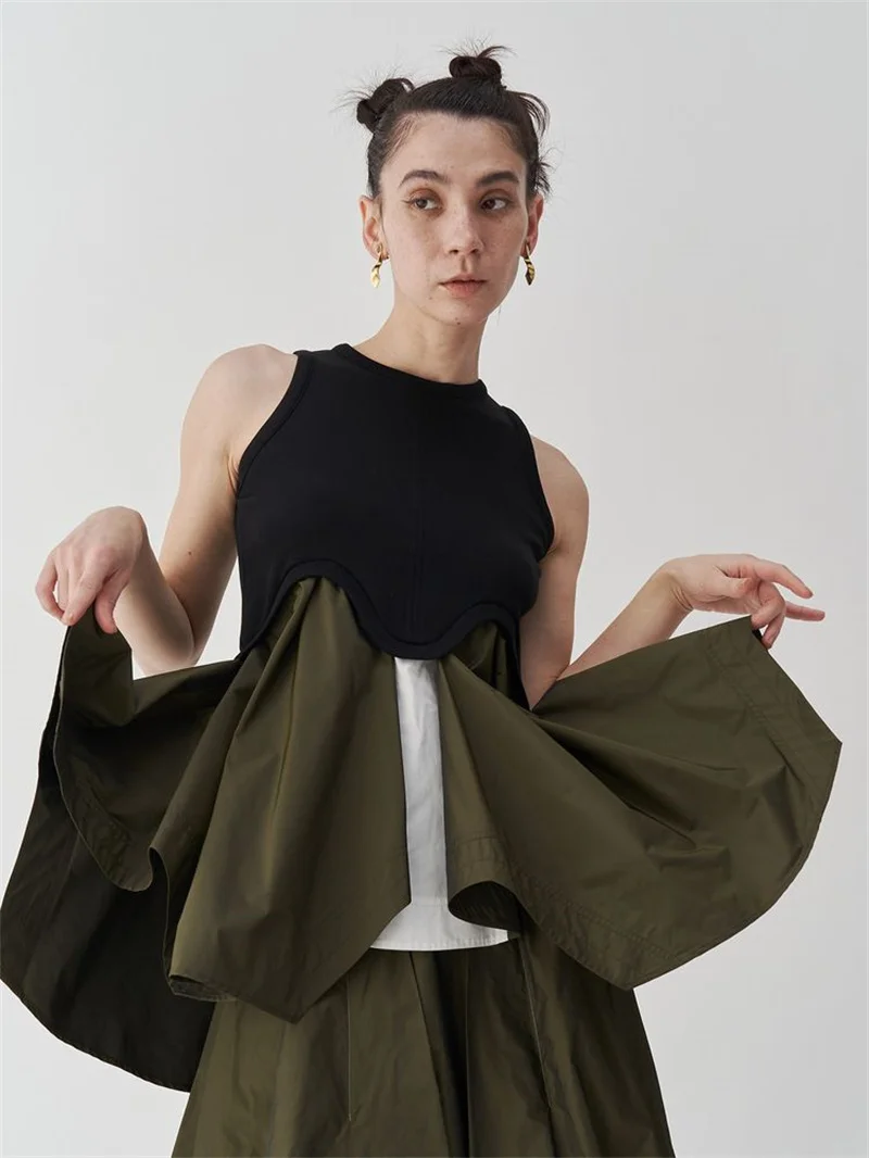 

Женская летняя дышащая футболка-худи без рукавов UN325SS с круглым вырезом, приталенная, однотонная, стандартной длины