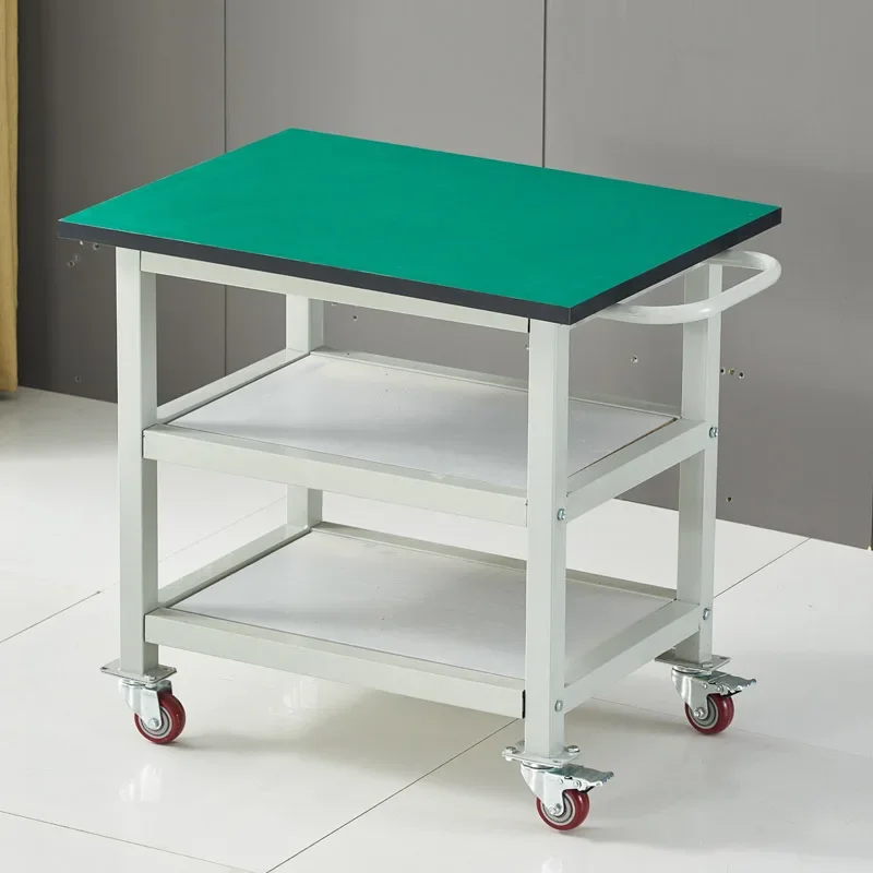 Hand push anti-static heavy duty workbench anti-static mobile workbench material transfer truck