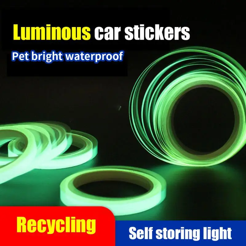 2/4PCS Reflective Fluorescent Durable Universal Green Warning Ground Light Car Interior Accessories Car Luminous