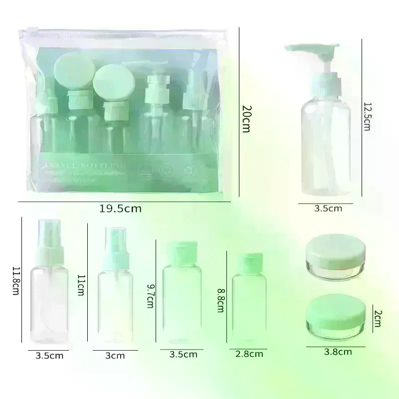 Ensemble de 1 flacon de voyage rechargeable, conteneur portable pour cosmétiques, lotion, tonique, spray, shampoing, crème, fournitures de tourisme, essentiels