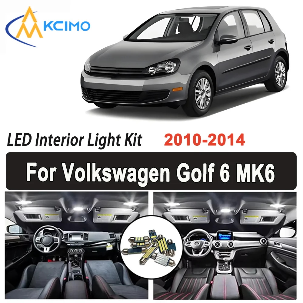 

Kcimo LED For Volkswagen Golf 6 MK6 2010-2014 Premium Bright LED Interior Dome Map Trunk Light Kit Car Led Lamps Canbus Car LED