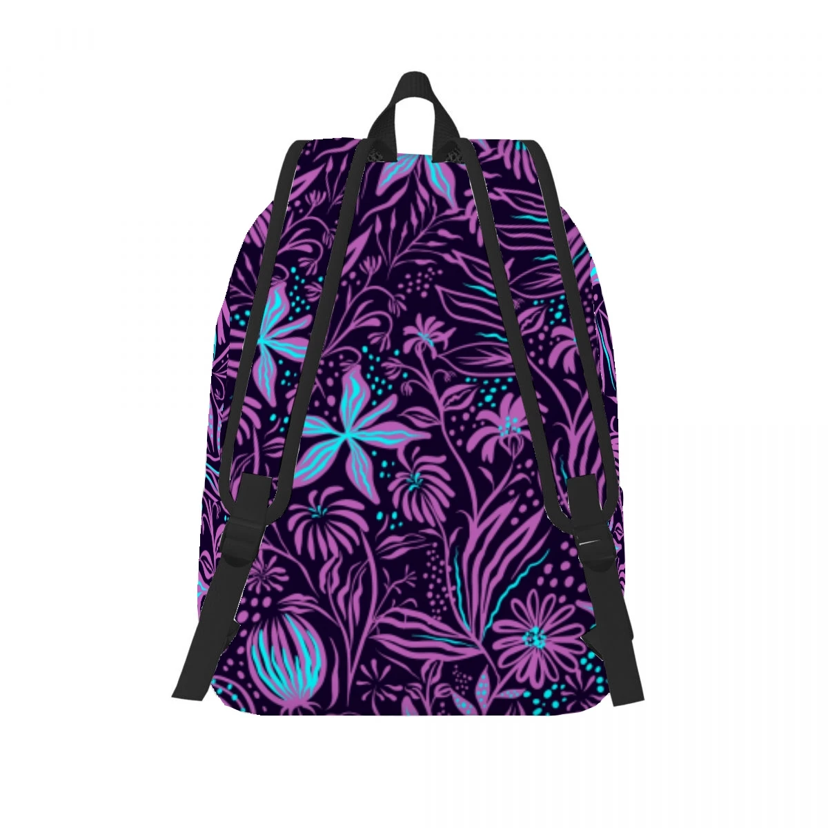 Floral Print Backpack Casual Lightweight Laptop Backpack Men Women Travel Bag Outdoor Canvas Daypack