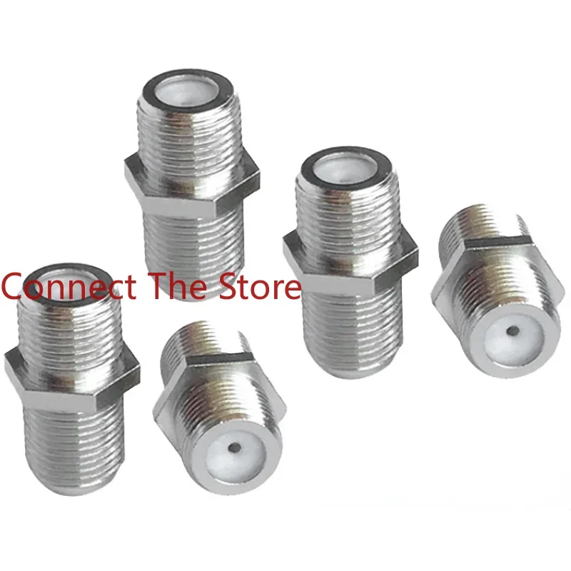 10PCS High-grade Pure Copper F-female To Female Adapter F  Base Rotary Head TV F-head RF Coaxial Connector