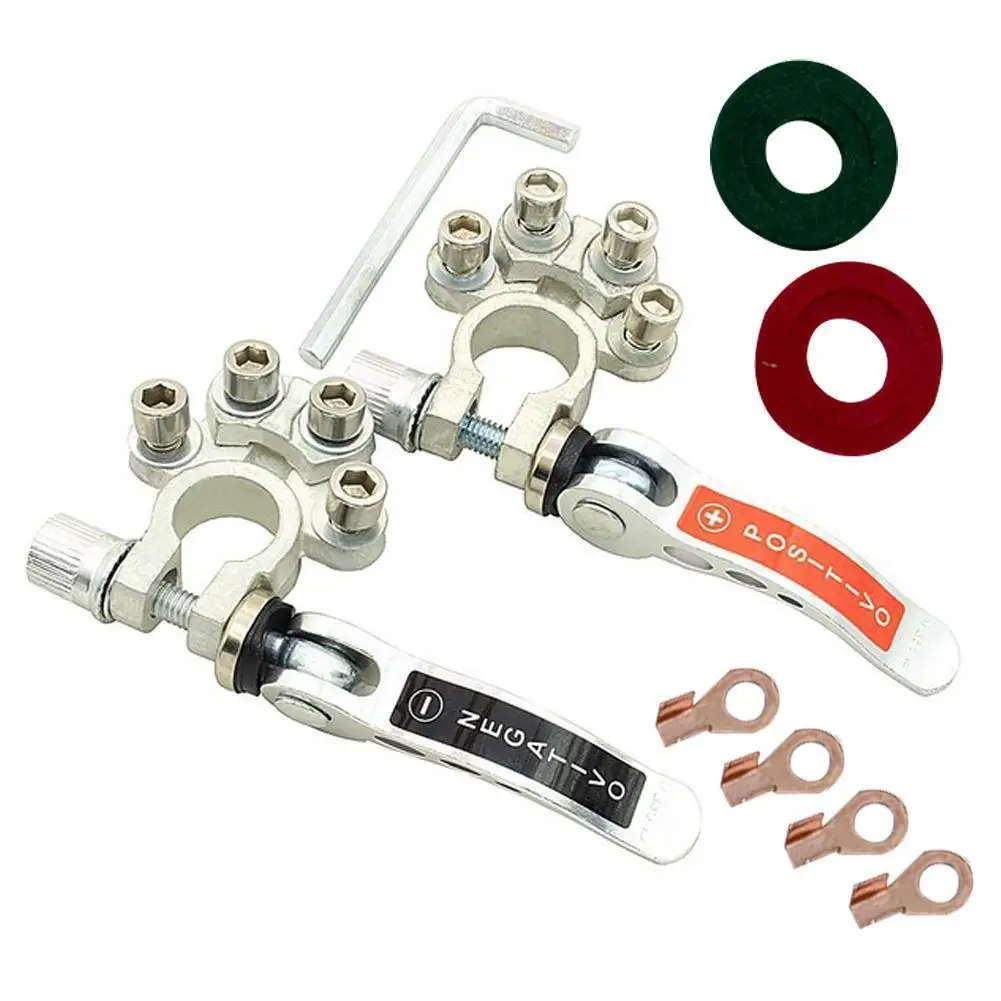 ขั้วแบตเตอรี่รถยนต์1คู่ขั้วต่อแบตเตอรี่รถยนต์12V ขั้วต่อแบตเตอรี่รถยนต์ขั้วต่อแบตเตอรี่รถยนต์ขั้วต่อสายเคเบิลขั้วอะแดปเตอร์ที่หนีบสกรูคลิป