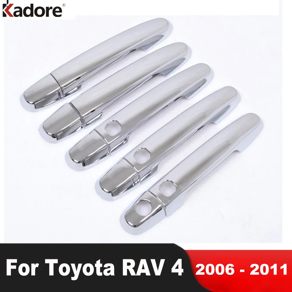 Side Door Handle Cover Trim For Toyota RAV4 RAV 4 2006 2007 2008 2009 2010 2011 Chrome Car Molding Overlay Sticker Accessories