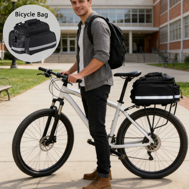 

Велосипедная сумка на задний багажник (1 шт.) с дождевиком, водонепроницаемая, для езды на велосипеде, поездок на работу и путешествий