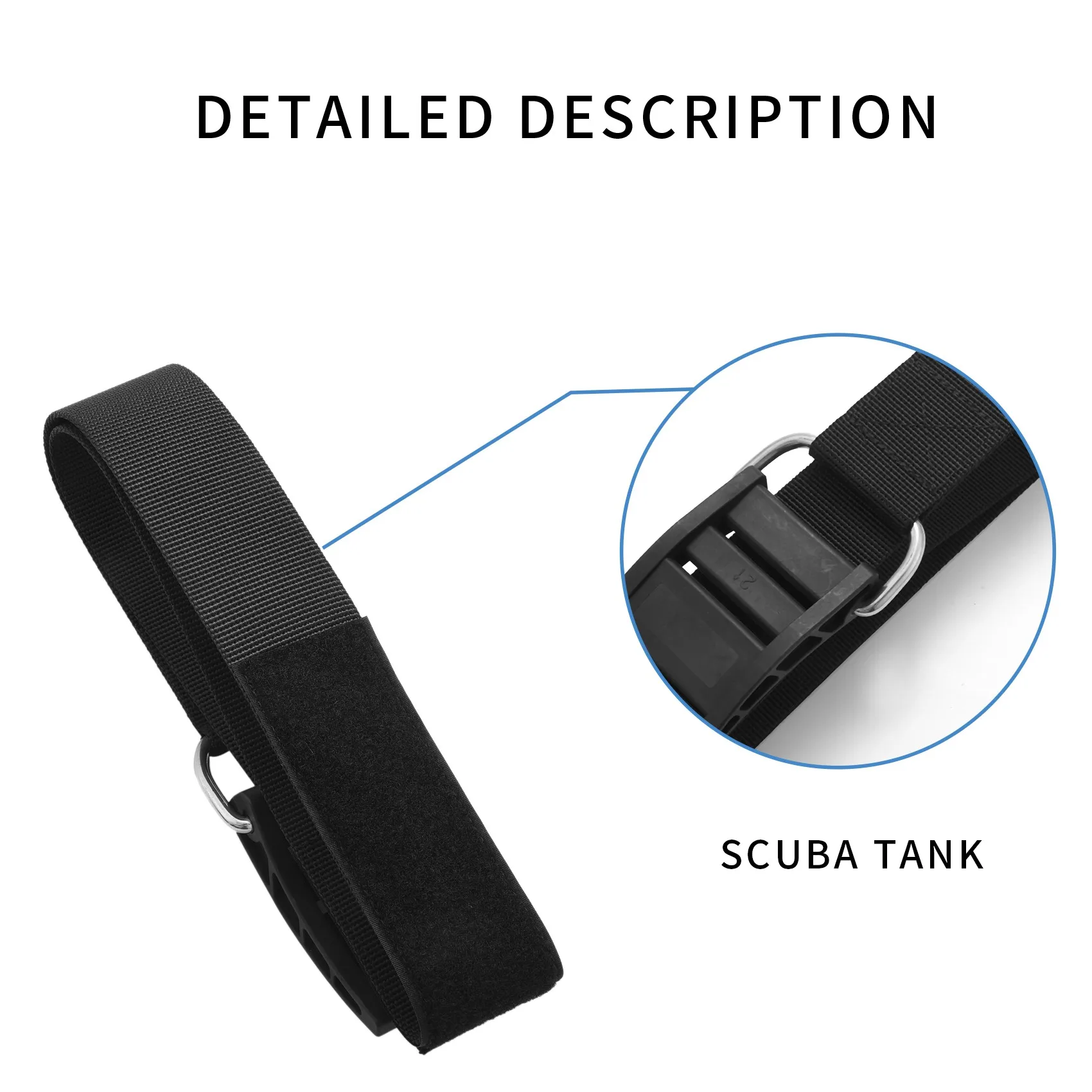 2Pcs Scuba Diving Tank Cylinder Strap Weight Webbing Belt with Buckle Black