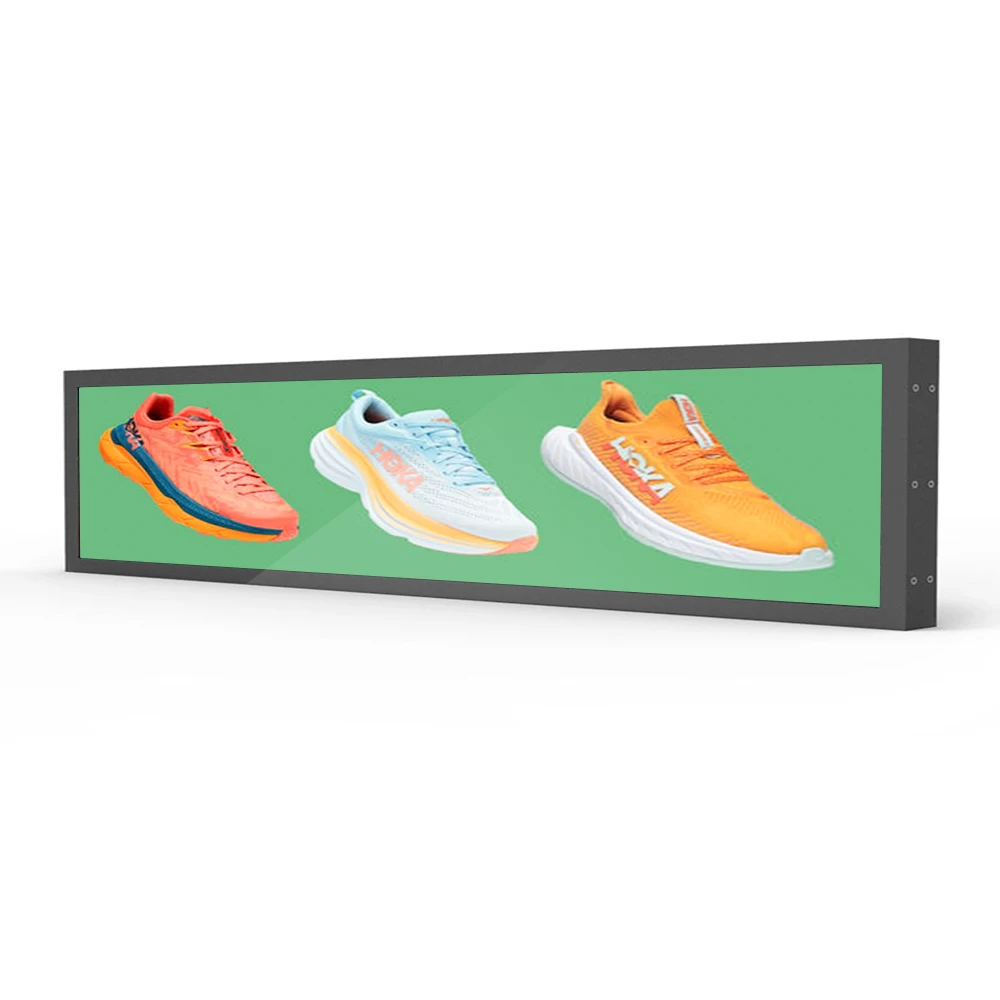 

36 Inch Indoor Wall Mount Digital Menu Board Lcd Display Advertising Player for Airport /shoe Stores Stretched Bar LCD Display