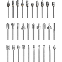 10Pcs Tungsten Carbide Rotary Burr Set And 20Pcs HSS Router Bit Set 1/8Inch Shank For Woodworking Drilling Metal Carving