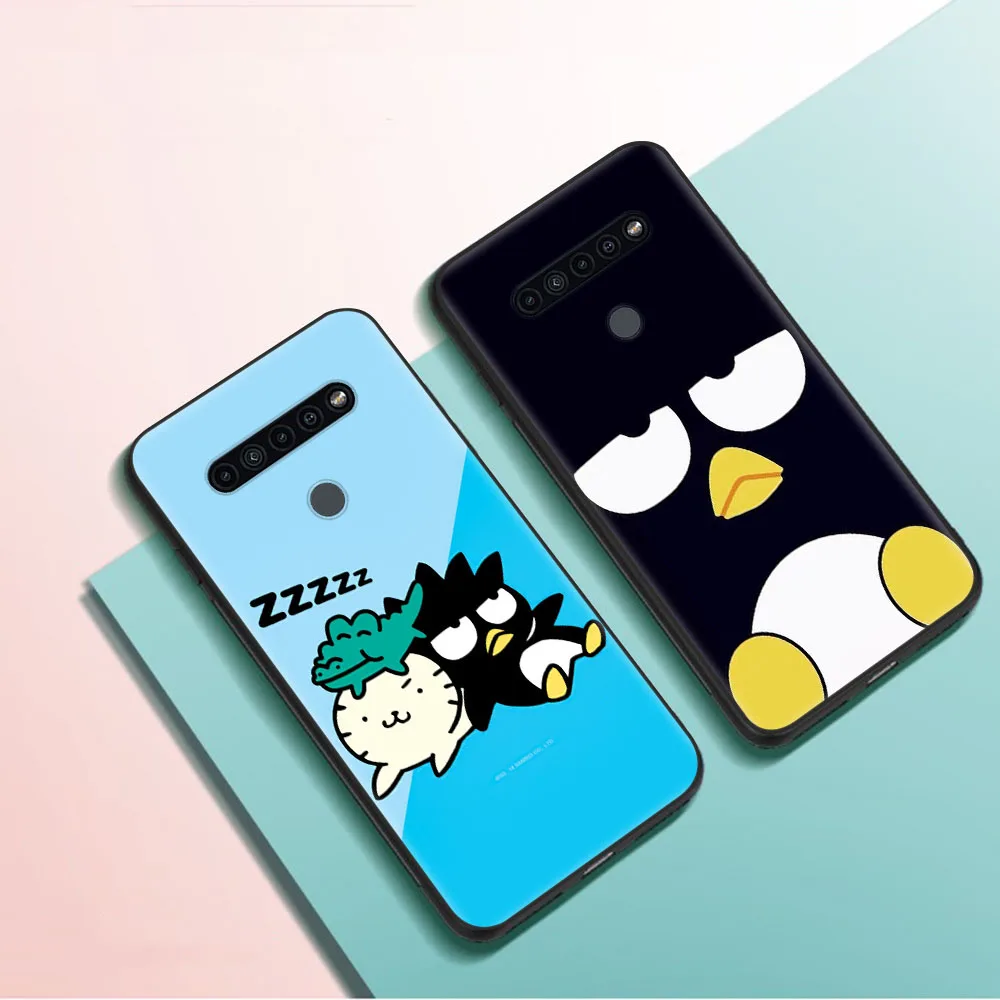 Capa protetora preta para OPPO, Reno 8, 8T, 6, 6Z Pro, 7, 7Z Plus, Badtz Maru