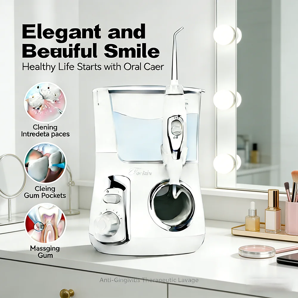 

Ирригатор для полости рта с резервуаром 800 мл, 10 режимов интенсивности, 5 насадок, электрический ирригатор для комплексной защиты зубов