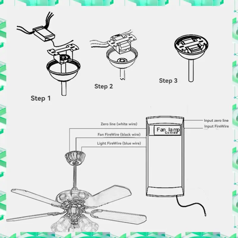 

FIZP Ceiling Fan Remote Control Kit,Small Size Universal Ceiling Fans Light Remote, Speed, Light,Timing Wireless Control 110V