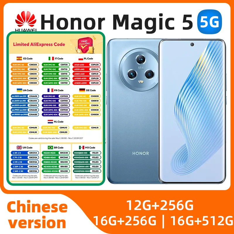 

Honor Magic 5 6.73 Inches 120Hz OLED Screen Snapdragon 8 Gen 2 MagicOS 7.1 Battery 5100mAh NFC Smartphone