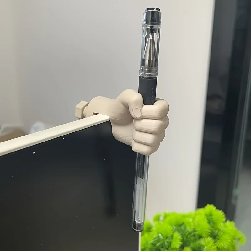 No-Drill Monitor Mount Pen Holder, Creative Monitor Side Stationery Organizer, Office Desktop Small Stationery Storage Rack